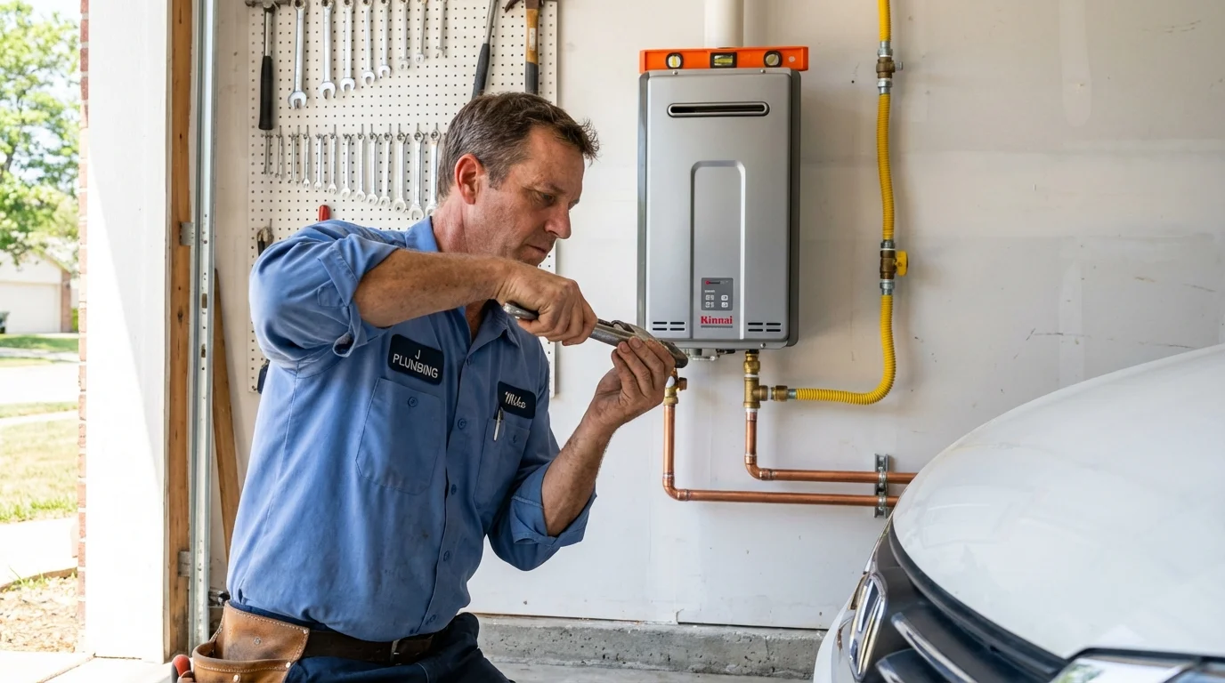 Tankless water heater installation by a Johns Plumbing LLC plumber in Hartville